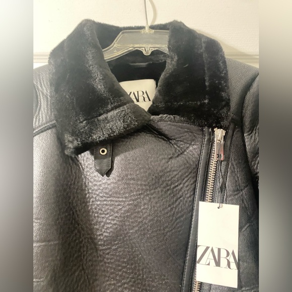 @@@ZARA@@@Zara Biker Belted Double-Faced Jacket. - Picture 7 of 16